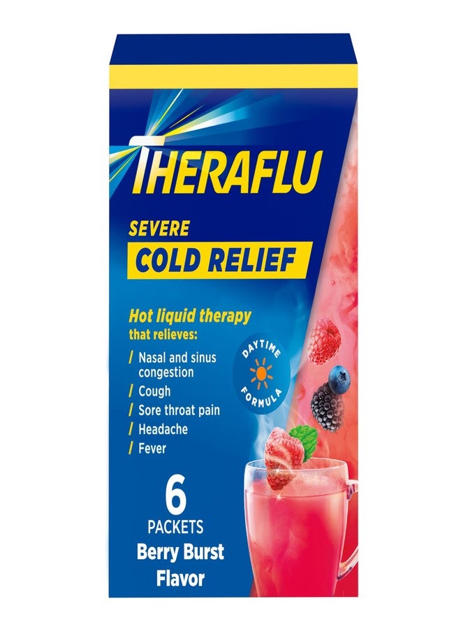 Theraflu Powder for Daytime Severe Cold and Cough, Berry Infused with Menthol (6 packets) - Image 1
